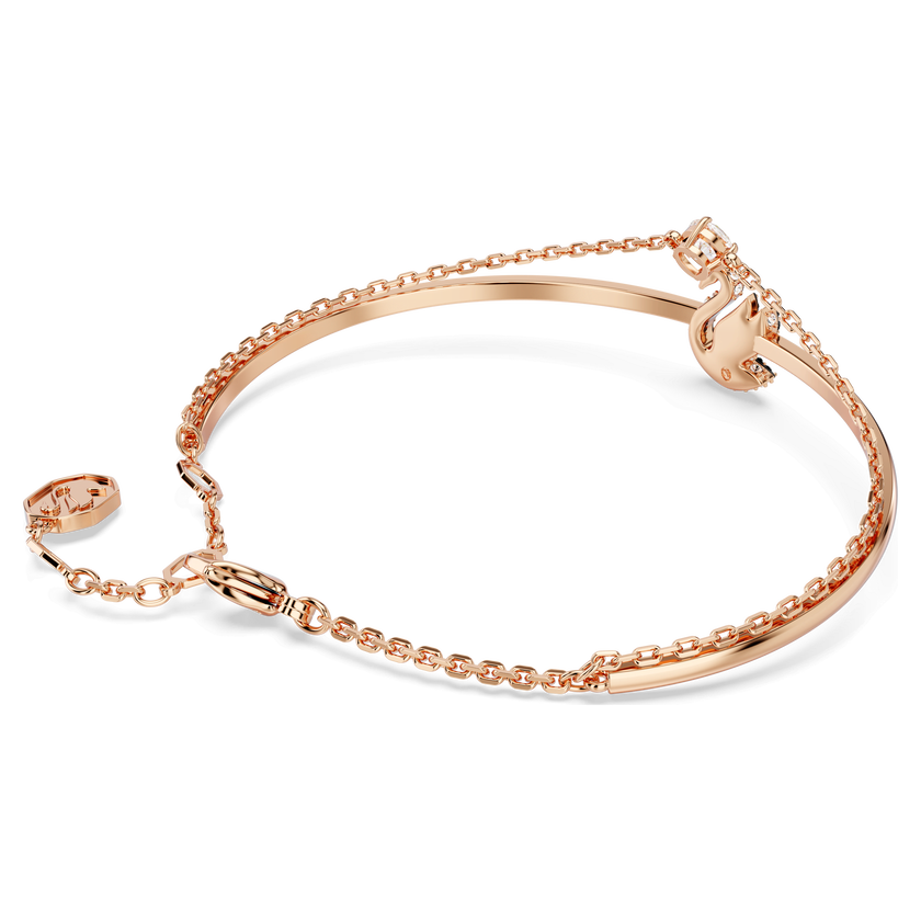 swarovski swan bangle  swan  black  rose gold tone plated