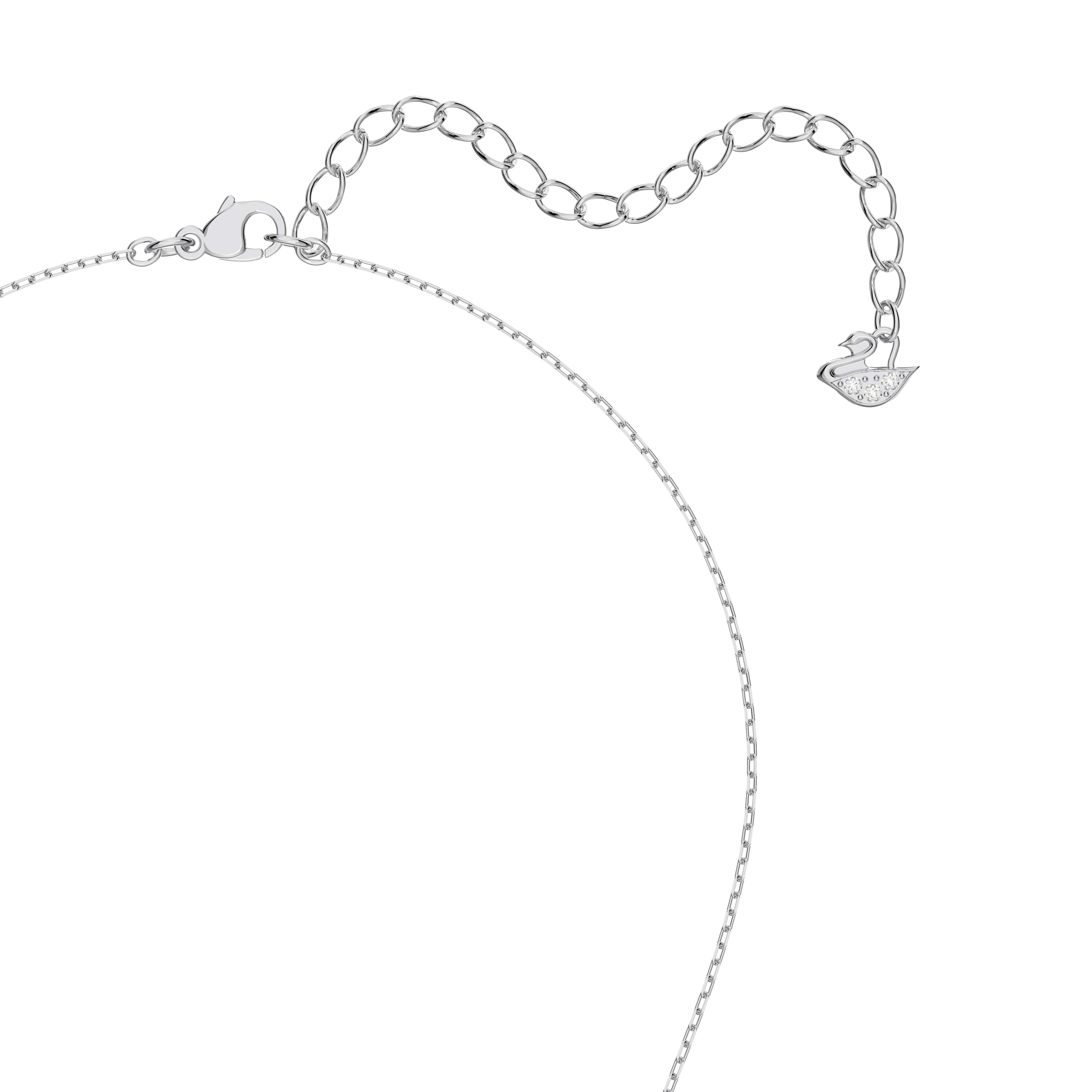 swarovski attract set  pear cut  white  rhodium plated