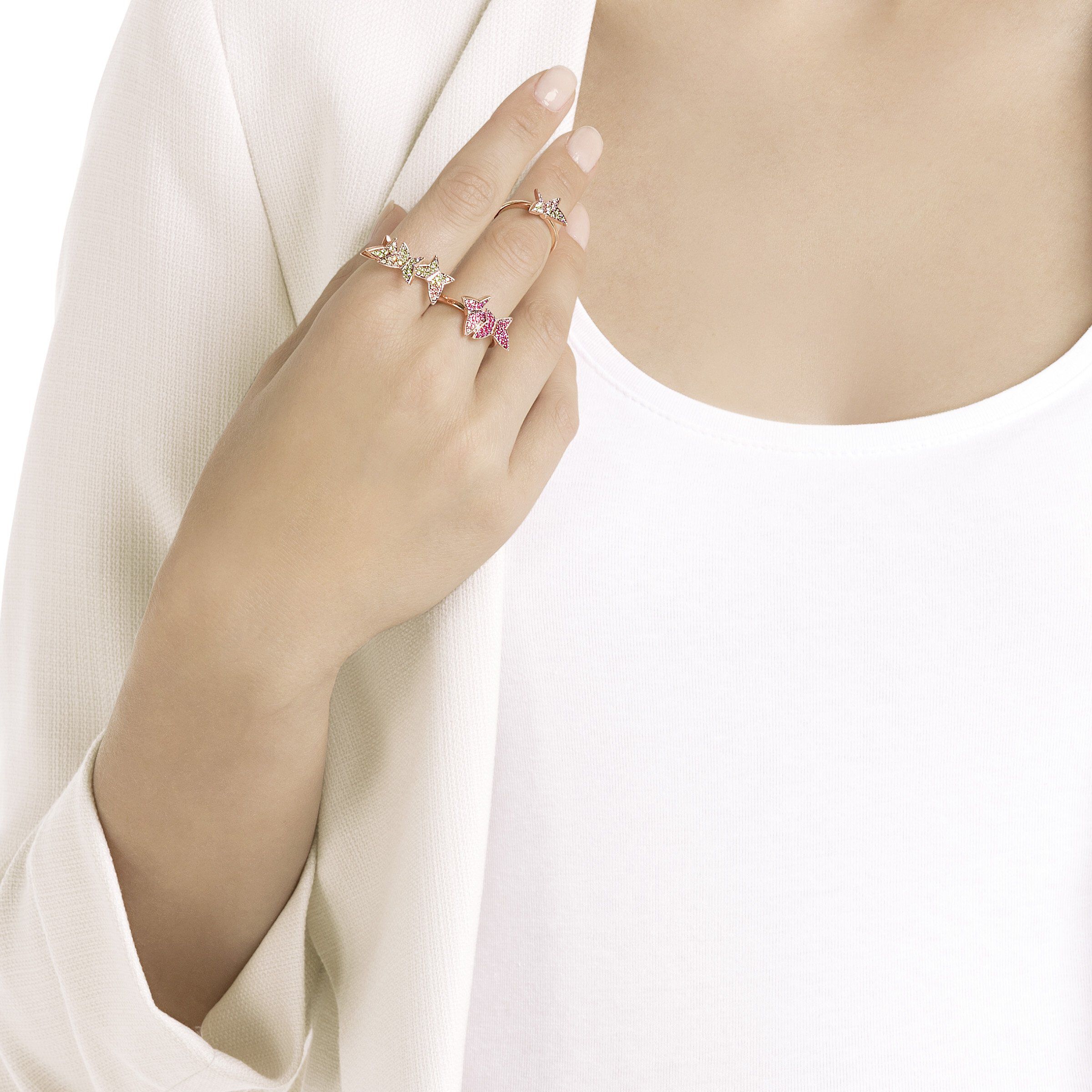 Swarovski ring set sales rose gold
