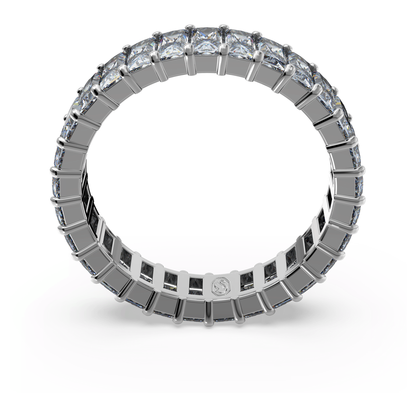 swarovski matrix ring  baguette cut  gray  ruthenium plated