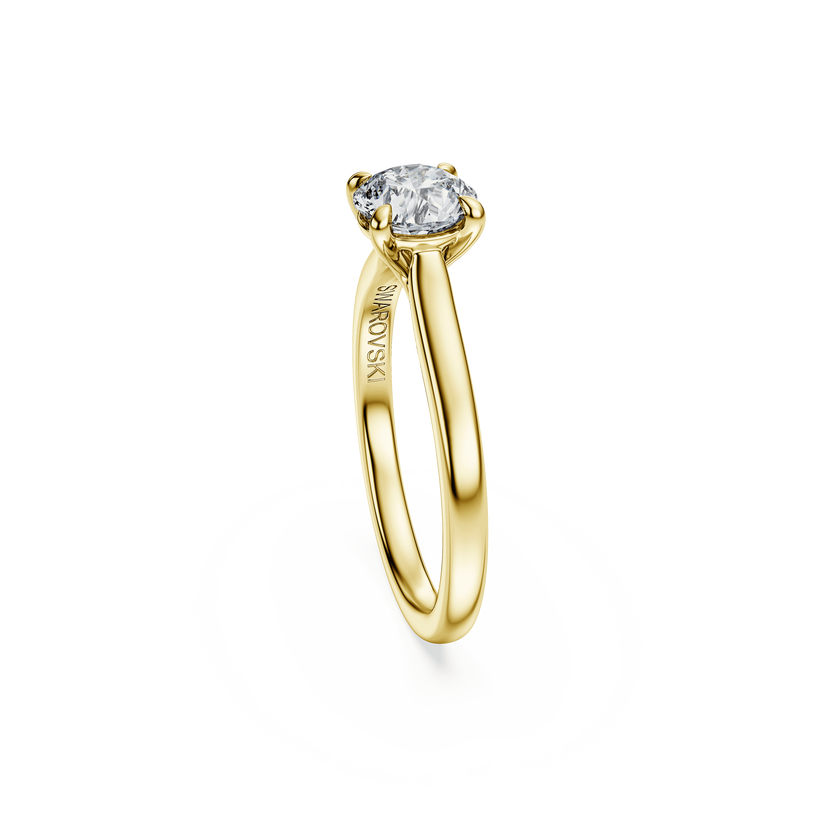 swarovski eternity solitaire ring  lab grown diamonds 1 0 ct tw  round shape  white  18k yellow gold