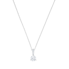 Solitaire Pendant, White, Rhodium plated