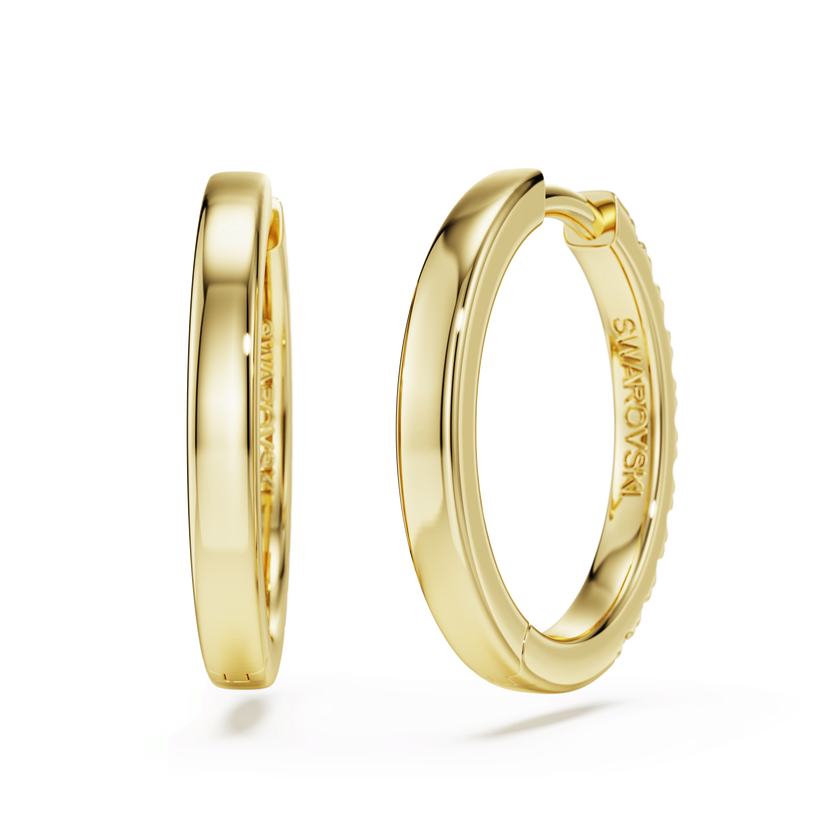 swarovski eternity hoop earrings  lab grown diamonds 0 5 ct tw  round shape  18k yellow gold