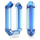 Lucent hoop earrings, Blue, Rhodium plated