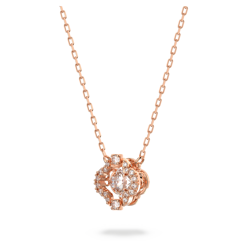 swarovski sparkling dance set  mixed cuts  clover  white  rose gold tone plated