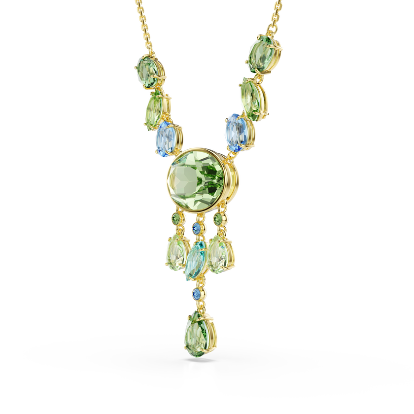 swarovski gema y necklace  mixed cuts  multicolored  gold tone plated