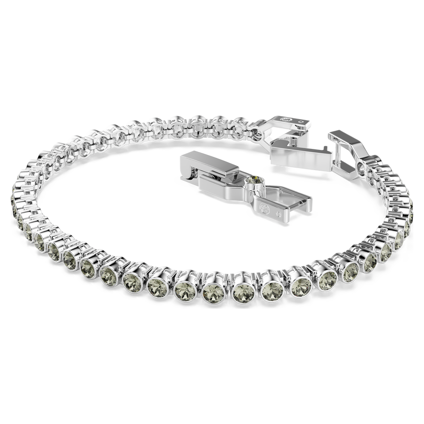 swarovski imber emily tennis bracelet  round cut  black  rhodium plated