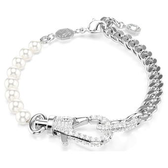swarovski dextera bracelet pav crystal pearl white rhodium plated