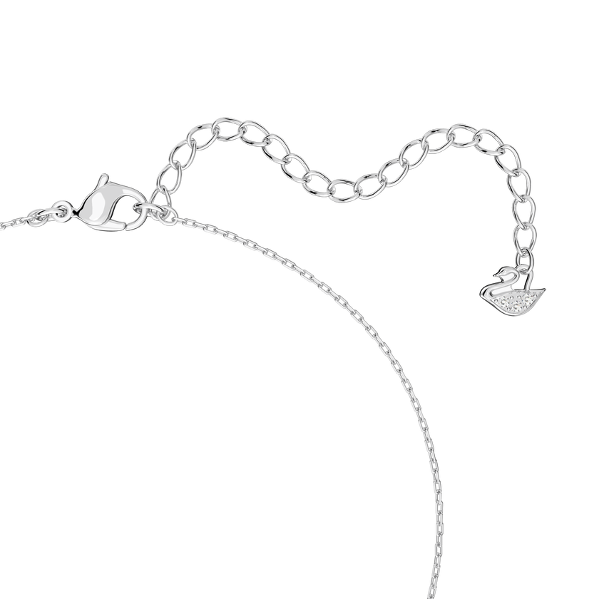 swarovski further pendant  intertwined circles  small  white  rhodium plated