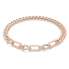Dextera necklace, Statement, Mixed links, White, Rose gold-tone plated