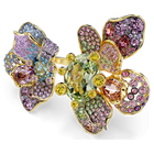 swarovski idyllia ring mixed cuts pav flower multicolored mixed metal finish