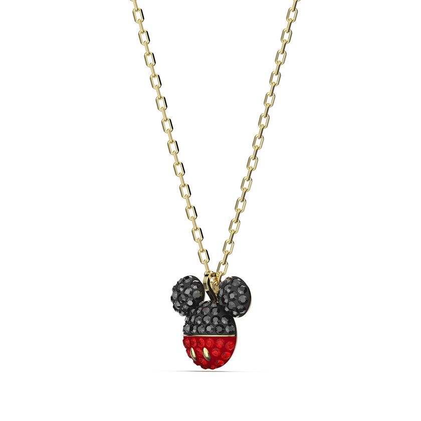 Mickey Pendant, Black, Gold-tone plated