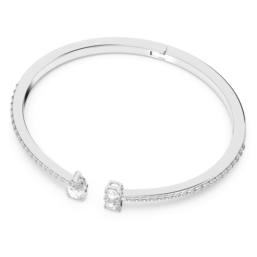 swarovski mesmera cuff  mixed cuts  white  rhodium plated