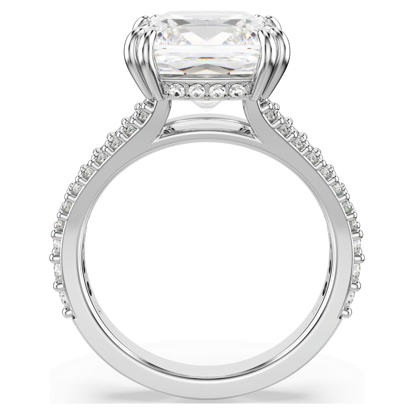 swarovski stilla ring  square cut  white  silver tone finish
