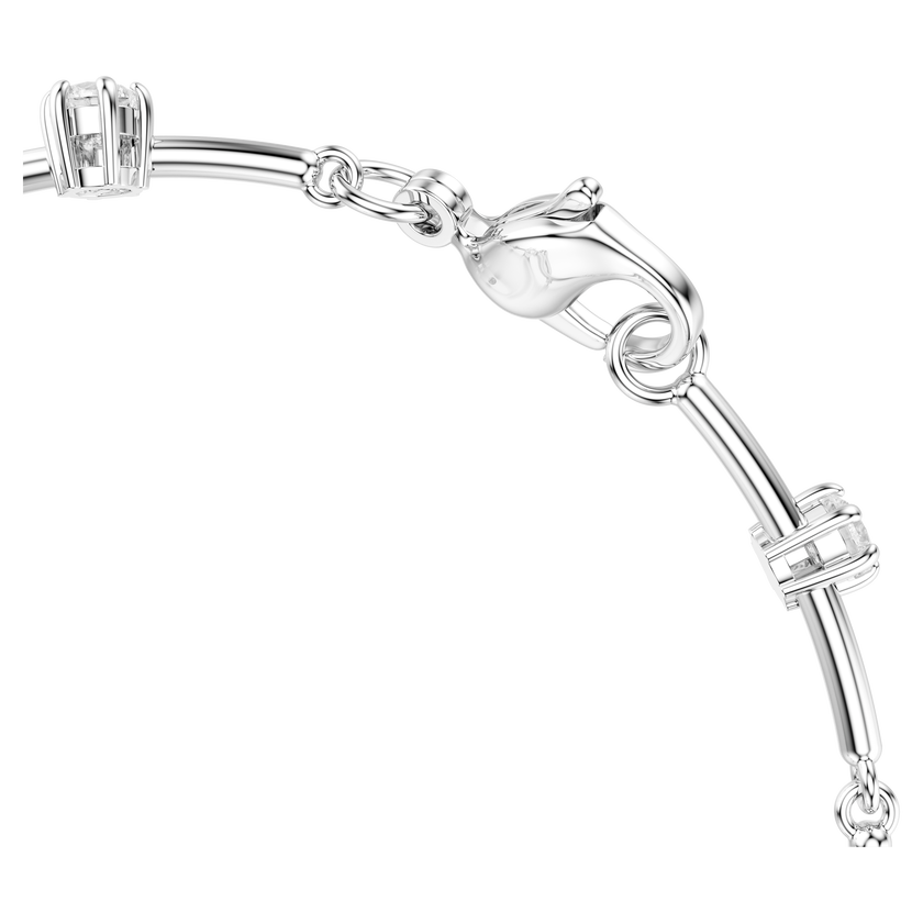 swarovski constella tennis bracelet  crystal pearl  round cuts  white  rhodium plated