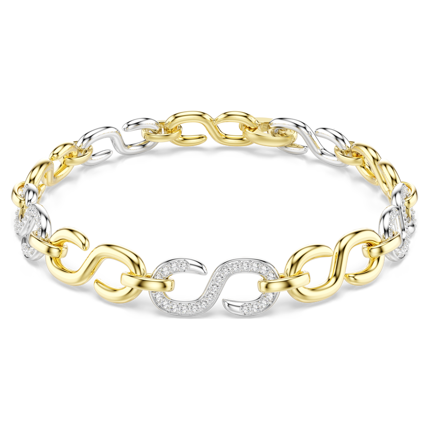 swarovski dextera bracelet  round cut  white  mixed metal finish