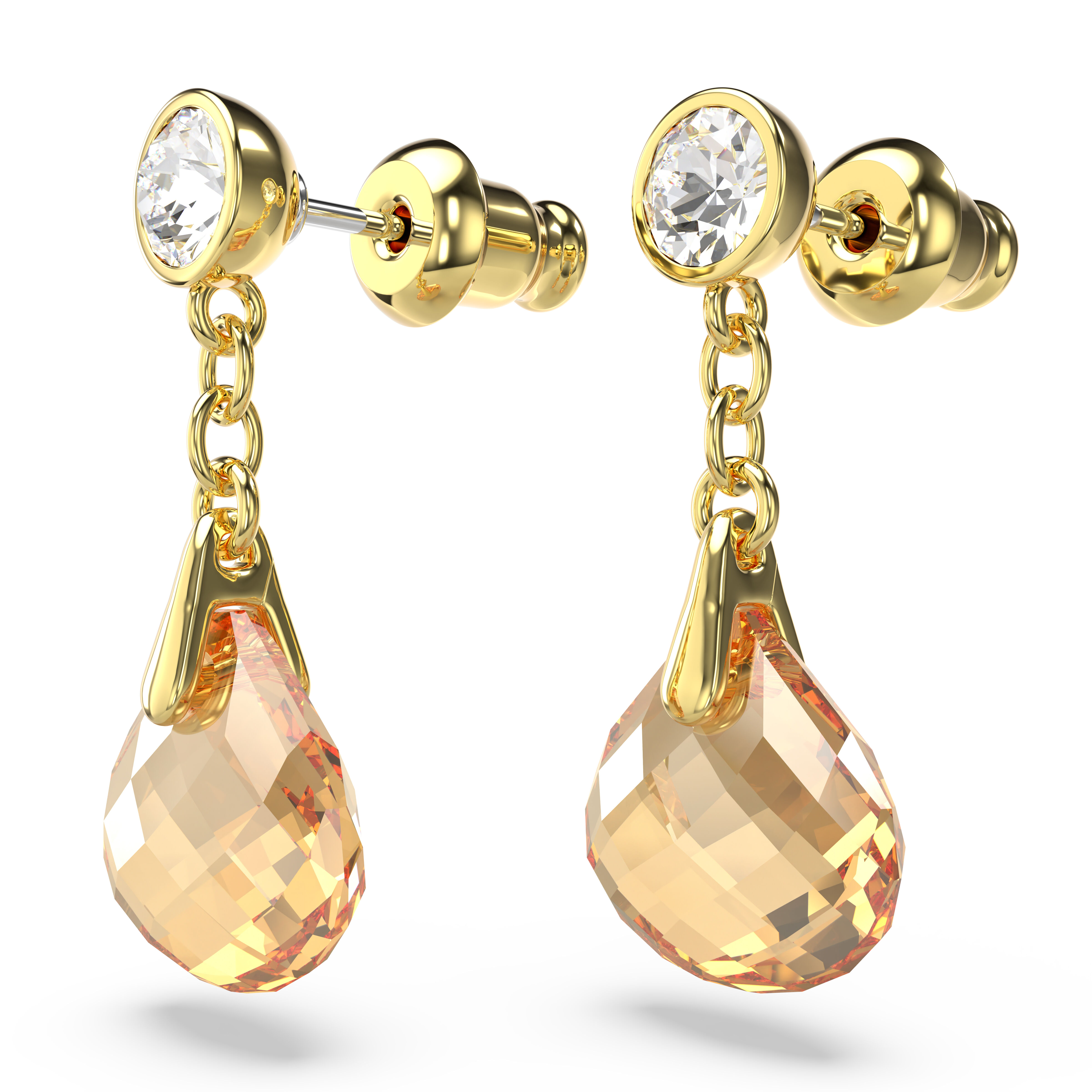 swarovski tessa drop earrings  gold tone  gold tone plated