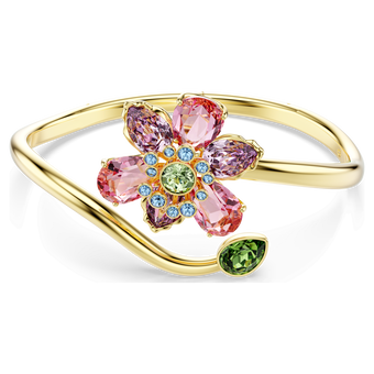 swarovski idyllia bangle mixed cuts flower multicolored gold tone plated