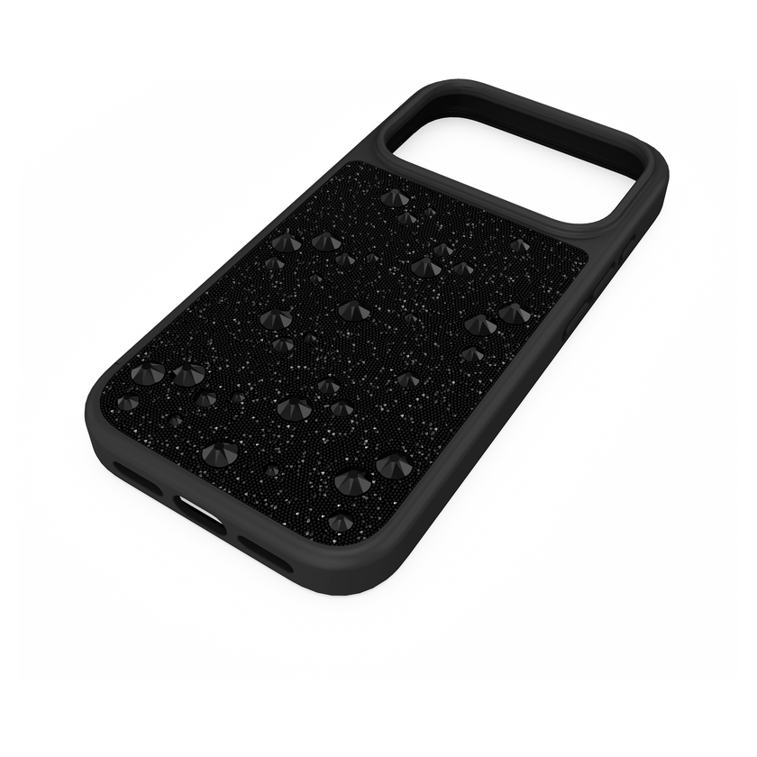 swarovski high smartphone case  flat back crystals  iphone  17 pro  black