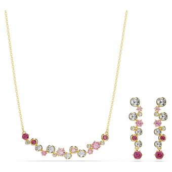 swarovski constella set mixed cuts multicolored gold tone plated
