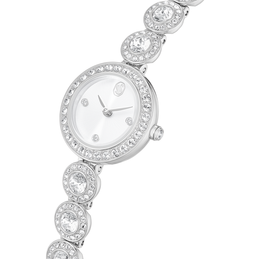 swarovski una angelic watch  crystal bracelet  silver tone  stainless steel