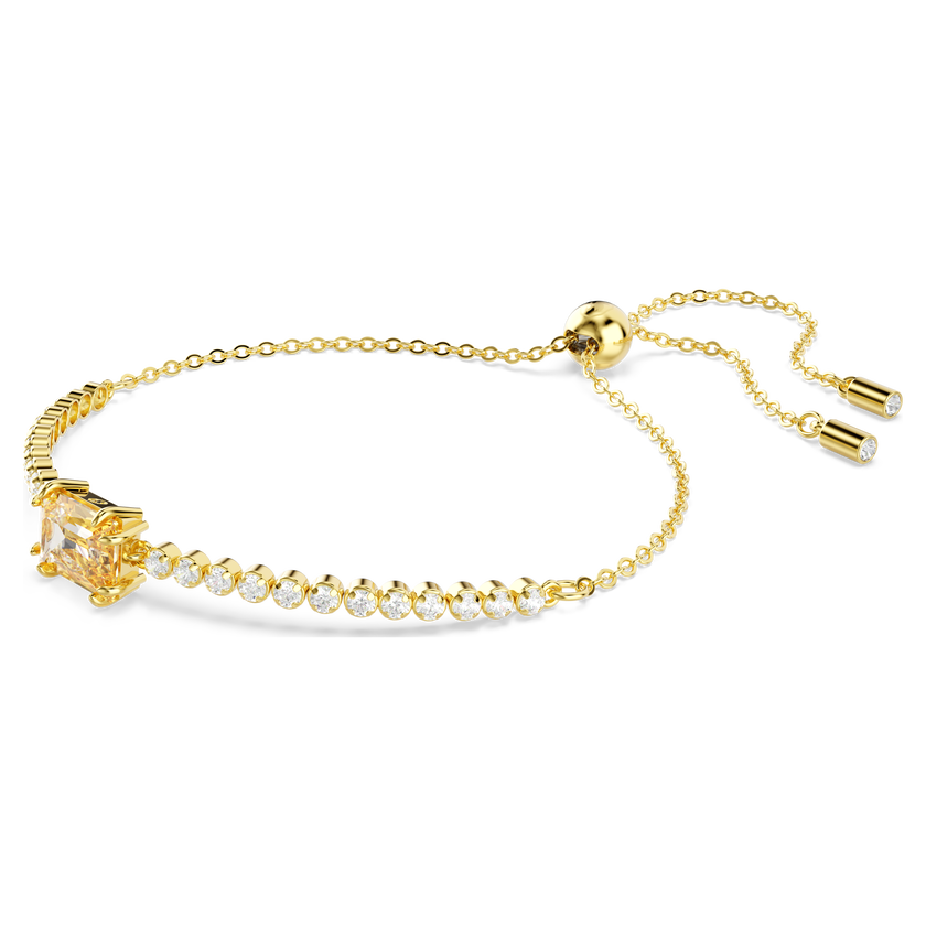 swarovski matrix tennis bracelet  mixed cuts  caramel  gold tone plated