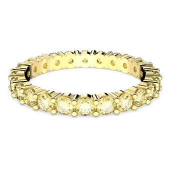 swarovski matrix ring round cut yellow gold tone plated