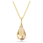 swarovski energic pendant  brown  gold tone plated