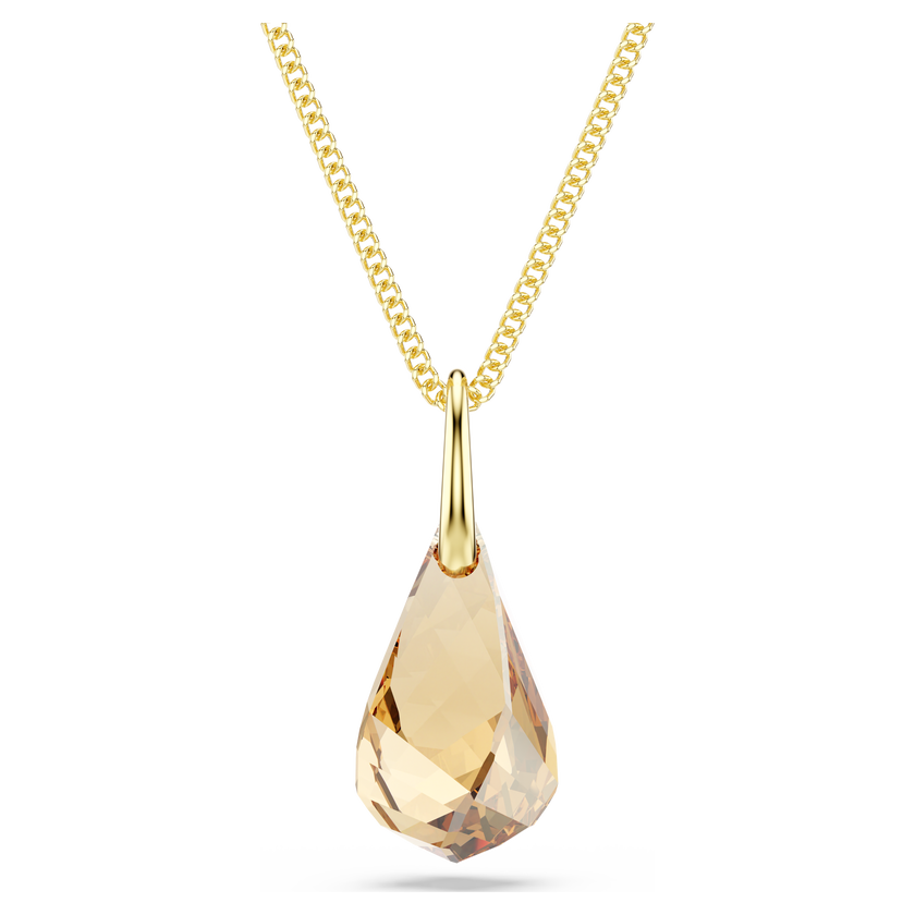 swarovski energic pendant  brown  18k gold finish