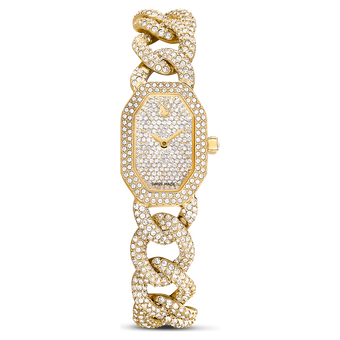 swarovski dextera chain watch swiss made crystal bracelet gold tone gold tone finish