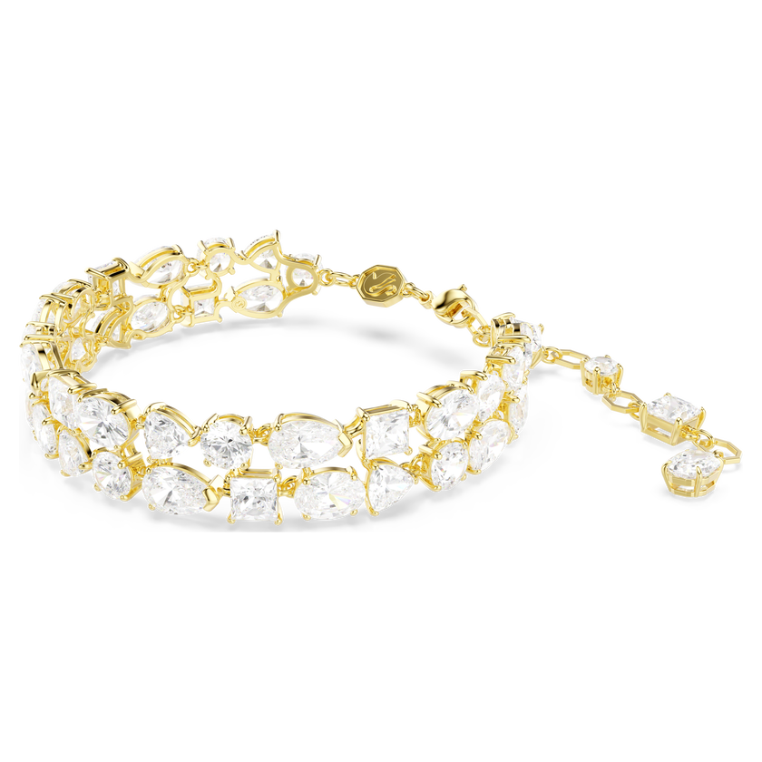 swarovski mesmera bracelet  mixed cuts  white  gold tone plated