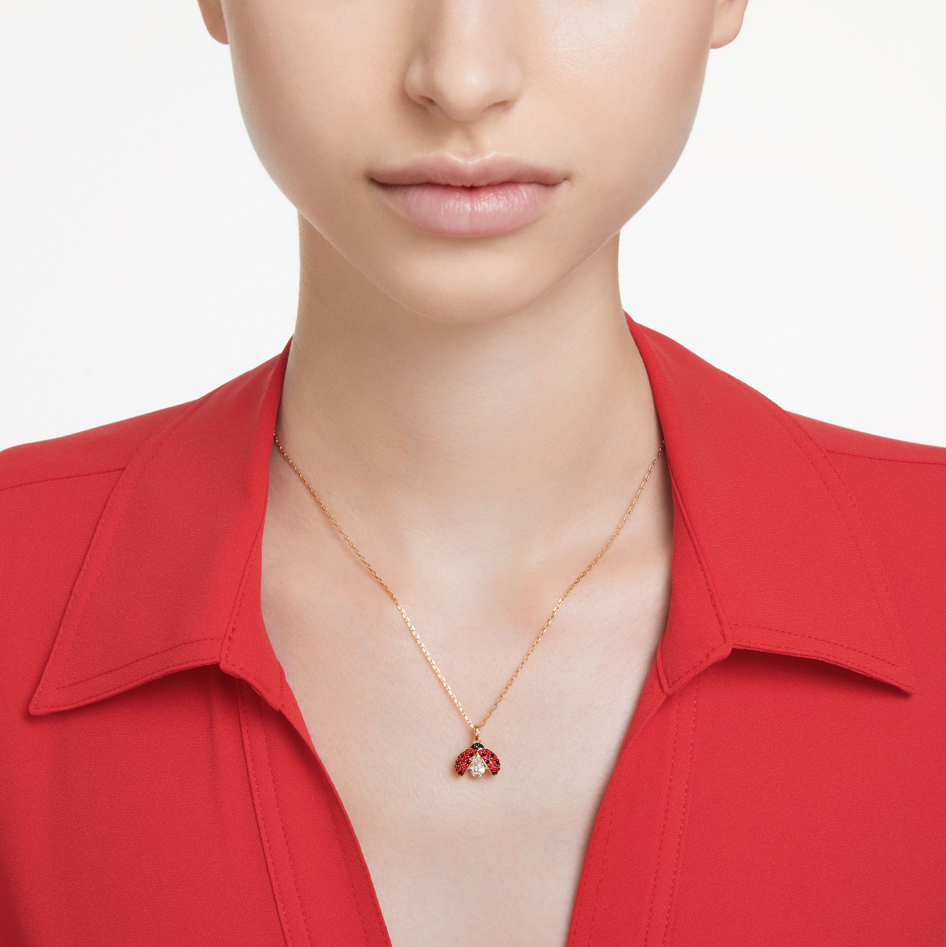 Buy Swarovski Idyllia pendant Ladybug Red Gold tone plated