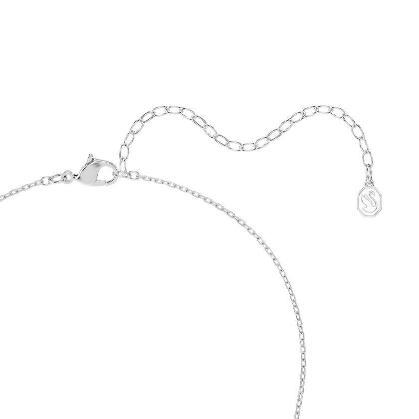 swarovski matrix necklace  round cut  white  rhodium plated