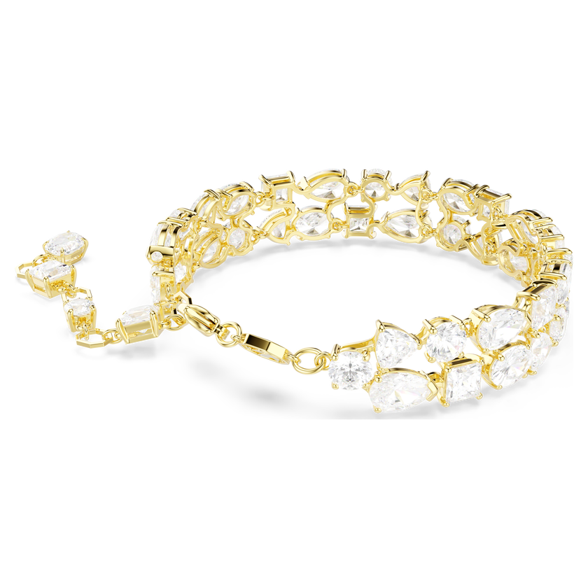 swarovski mesmera bracelet  mixed cuts  white  gold tone plated