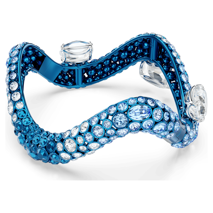 swarovski sublima bangle  mixed cuts  blue  blue finish