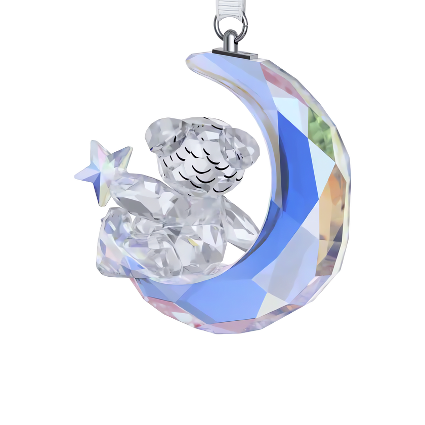 swarovski kris bear  moon ornament