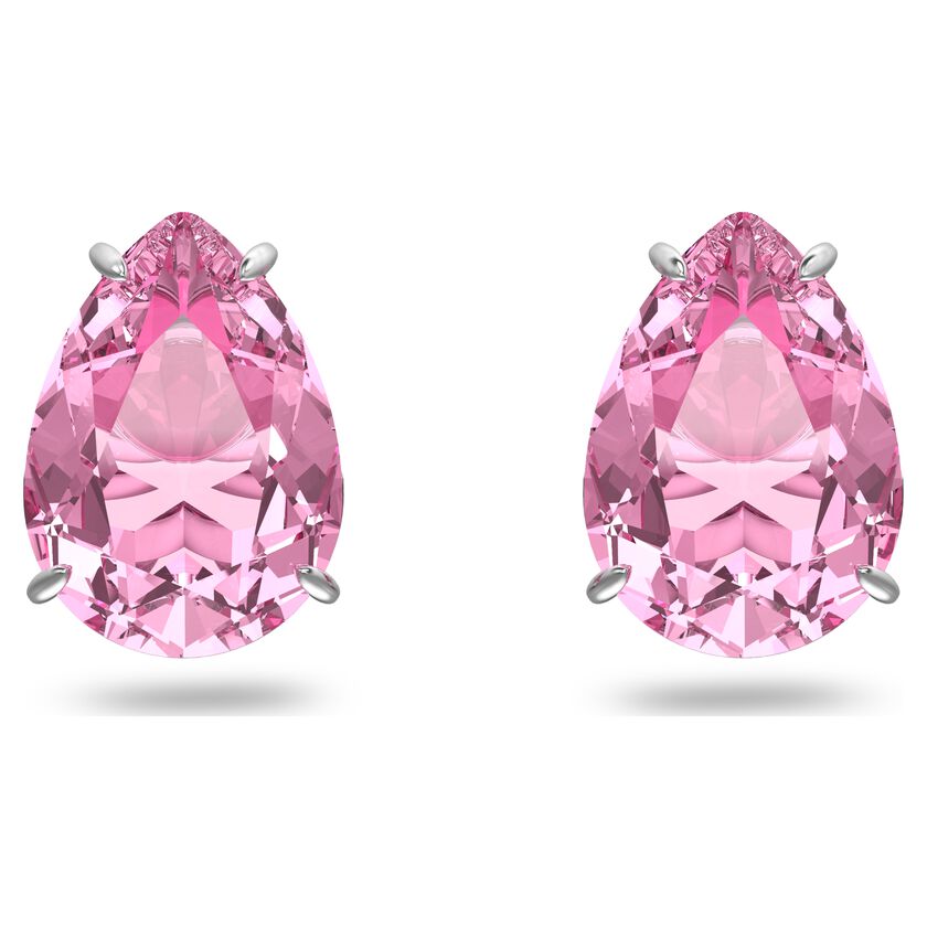 Buy Swarovski Gema stud earrings, Pink, Rhodium plated
