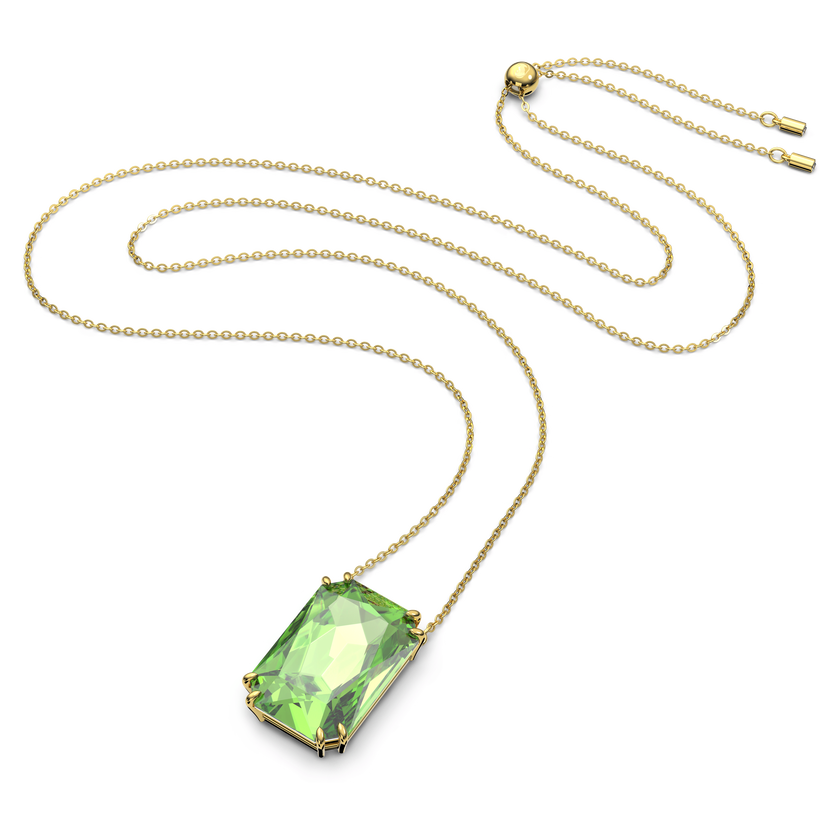swarovski millenia pendant  green  gold tone plated