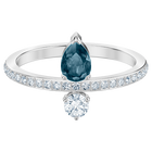 Vintage Ring, Blue, Rhodium plating