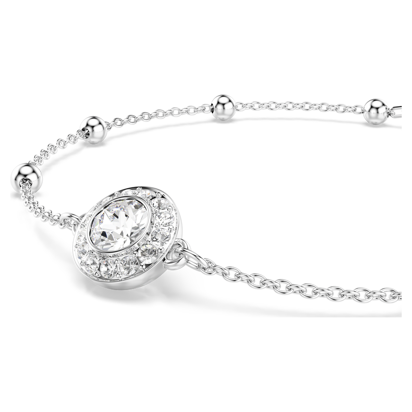 swarovski una angelic bracelet  round cut  white  rhodium plated