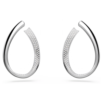 swarovski exist hoop earrings medium white rhodium plated