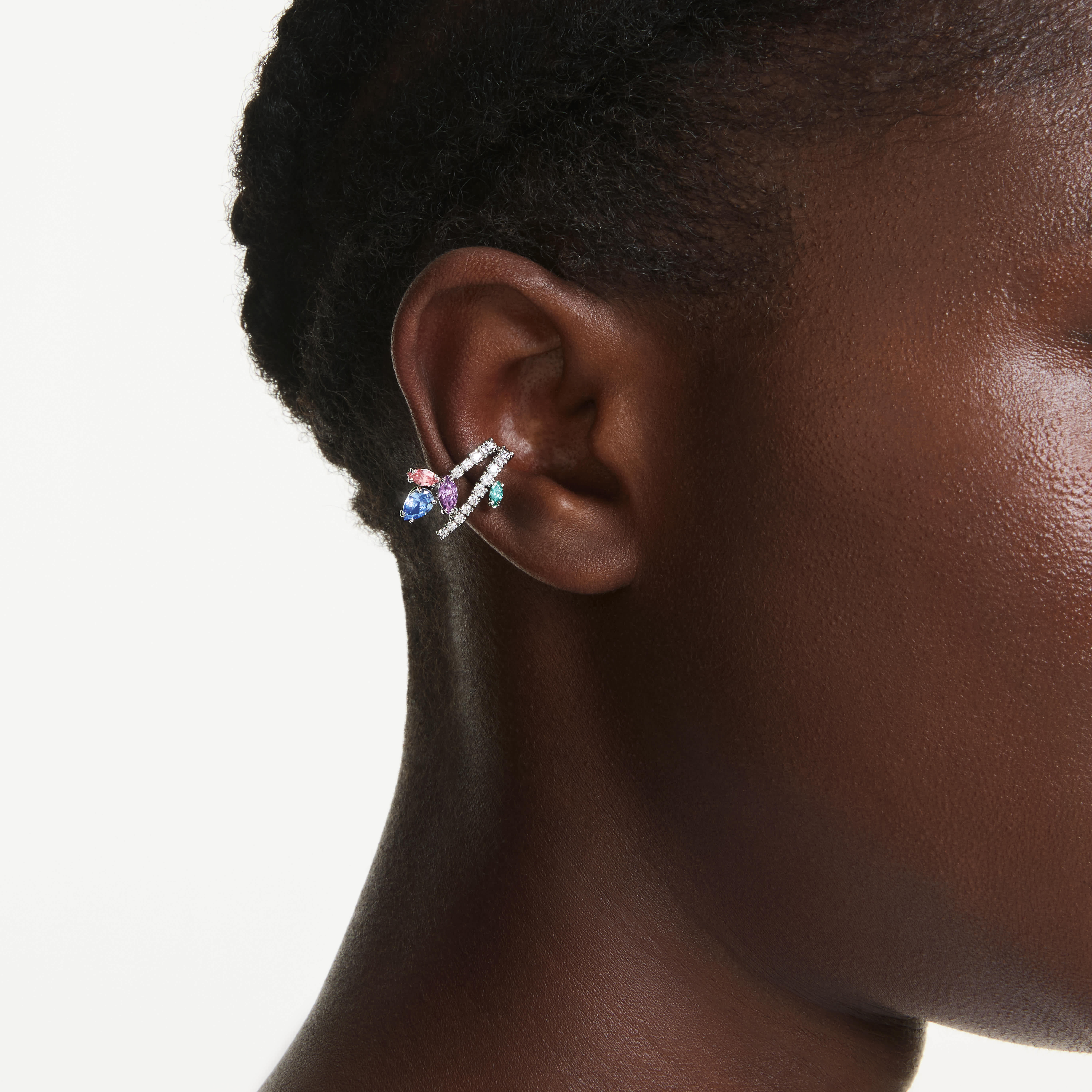 ariana grande x swarovski ear cuffs  mixed cuts  multicolored  rhodium plated