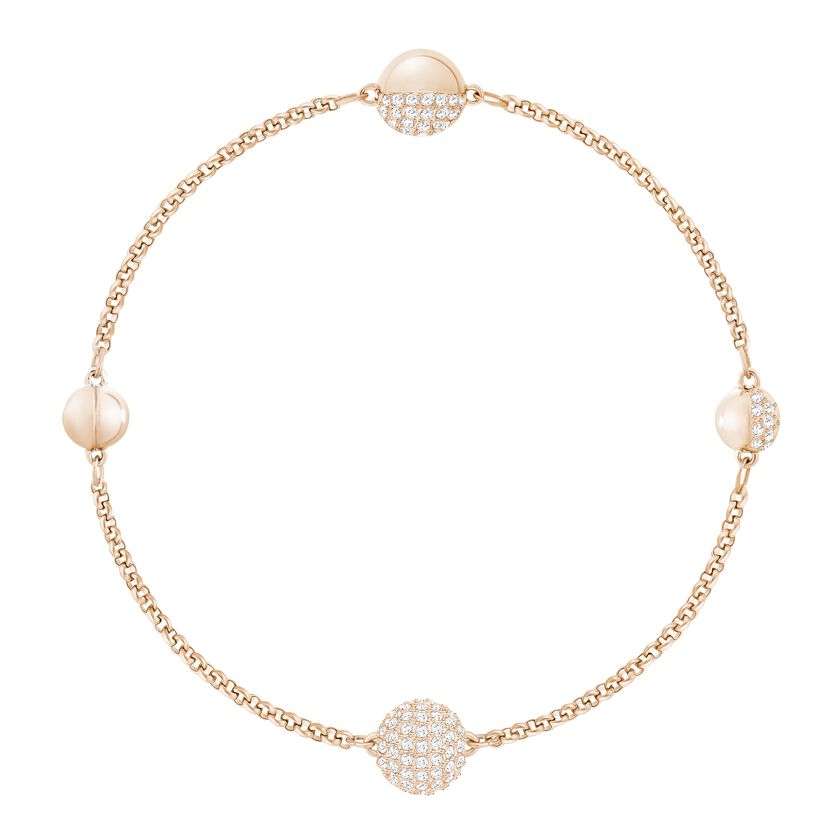 Swarovski Remix Collection The Round Strand, White, Rose-gold plated