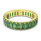 swarovski matrix ring baguette cut green gold tone plated
