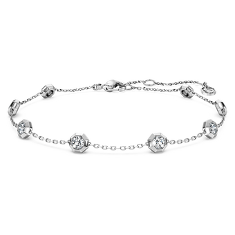 swarovski octagon bracelet  lab grown diamonds 0 8 ct tw  round shape  sterling silver