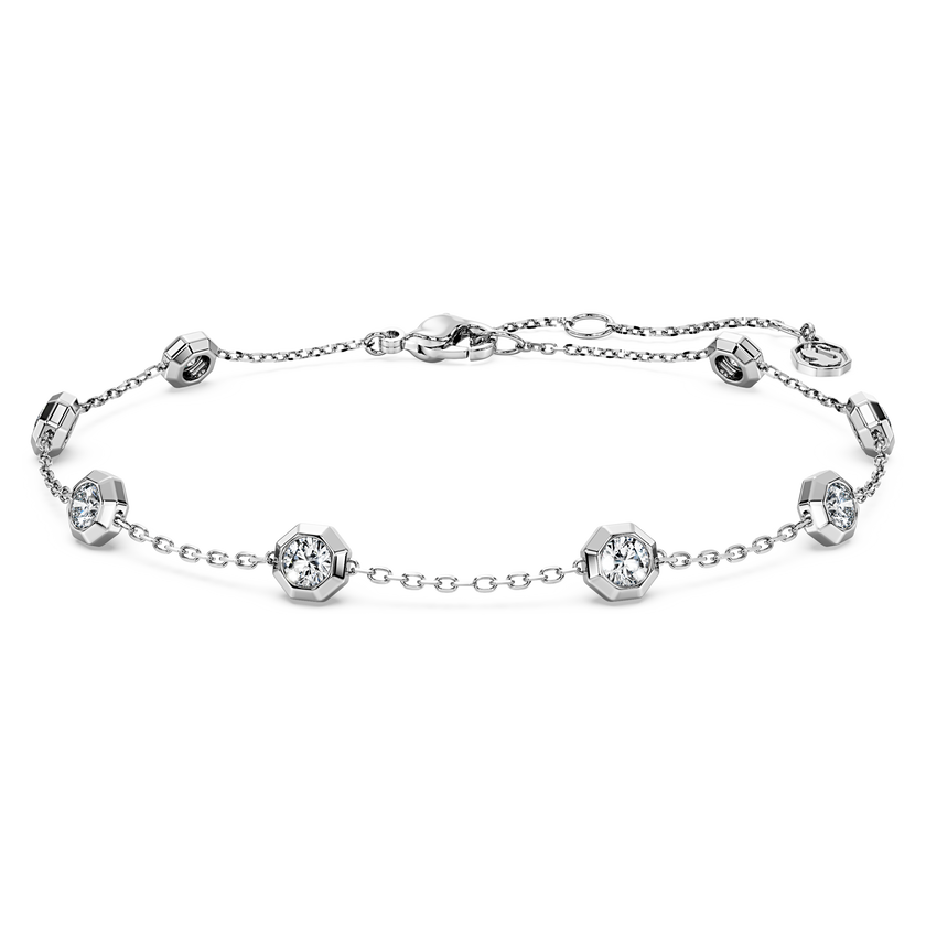 swarovski octagon bracelet  lab grown diamonds 0 8 ct tw  round shape  sterling silver