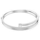 swarovski fresh bangle  round cut  white  rhodium plated