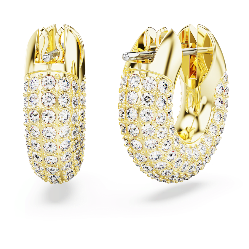 swarovski dextera hoop earrings  pav   white  gold tone plated