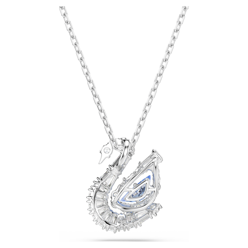 swarovski swan pendant  mixed cuts  swan  blue