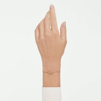 swarovski classica bracelet  round cut  interlocking  white  sterling silver  18k gold finish